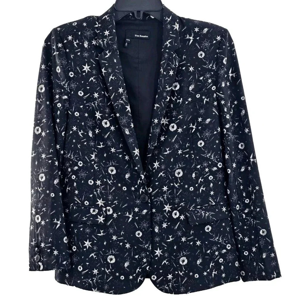 The Kooples Tattoo Print One Button Structured Women's Blazer Jacket XXS